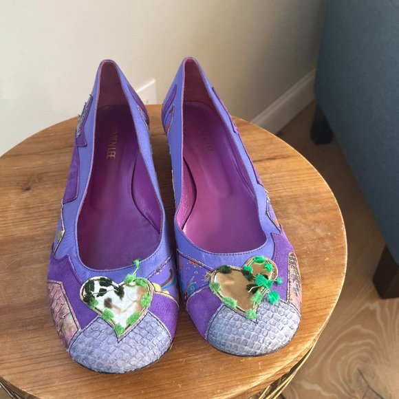 Vivien Lee Maximalist Low Heel / Flats Size 8 / 39 Patchwork Mixed Media - Picture 2 of 11